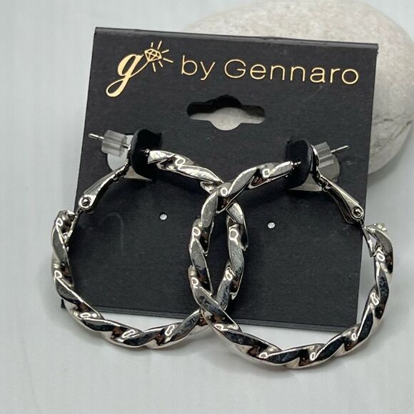 G by Gennaro Silver Twisted Hoop Earrings $16ea / 3 for $25 - Picture 6 of 6